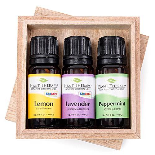 Plant Therapy Lemon, Lavender and Peppermint Essential Oil Set 10 mL (1/3 oz) 100% Pure, Undiluted, Therapeutic Grade