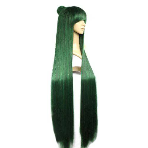 Angelaicos Women’s Fiber Straight Cosplay Party Costume Wig Long Green 47 Inches
