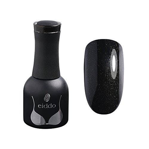 Eiddogel-Watchnail- Black, Glitter Listing- Soak Off UV LED Gel Nail Polish- Winter Color-12ML (G14)