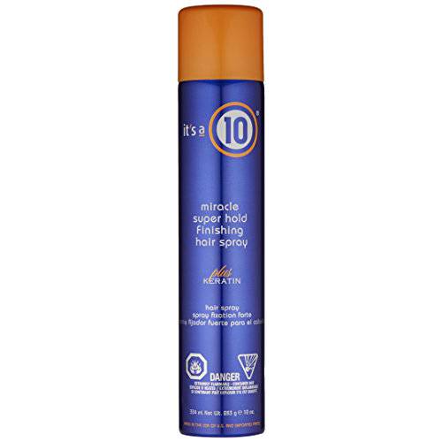 It’s a 10 Miracle Super Hold Finishing Hair Spray Plus Keratin, 10 Ounce