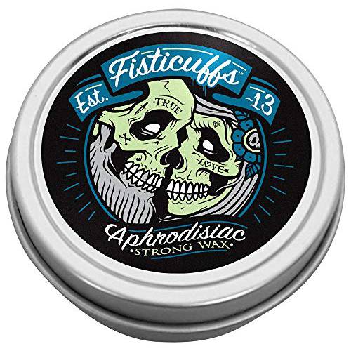 Fisticuffs Strong Hold Mustache Wax Leather/Cedar wood scent 1 OZ. Tin