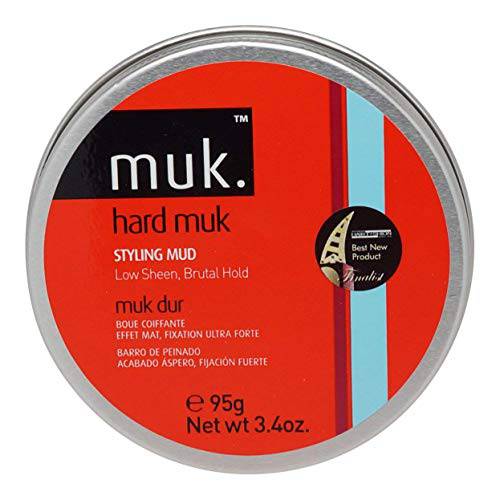 MUK. Haircare Hard Brutal Hold Styling Mud, Hair Product, Hair for Men, Brutal Hold, Low Sheen Finish - 3.4oz