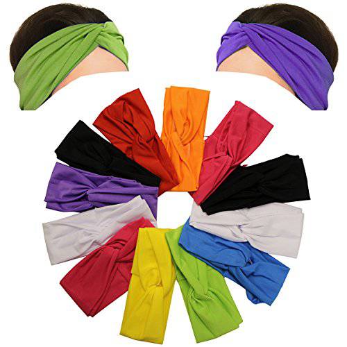 CoverYourHair Headbands for Women -12 Pack - Headwraps for Women - Turban Headbands - Hair Bands for Girls - Hair Accessories