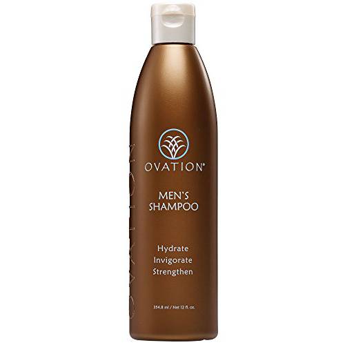 Ovation Hair Men’s Shampoo - Gentle Cleansing and Moisturizing Shampoo for Men - 12 oz - For All Hair Types - No Sulfates or Parabens - With Saw Palmetto, Aloe Vera, Vitamin B5