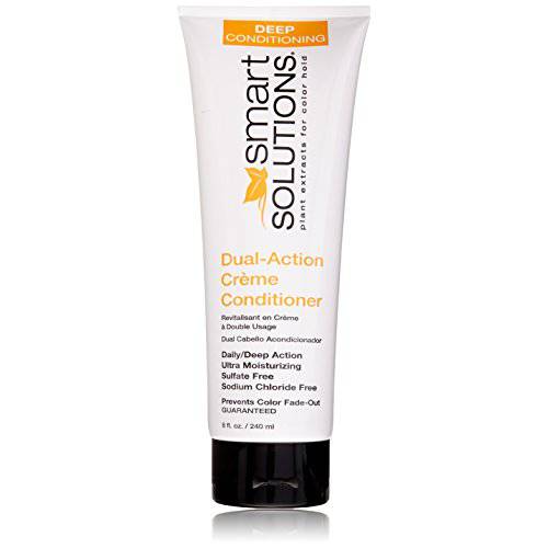 smartSOLUTIONS Dual-Action Creme Conditioner, 8 oz | Sulfate, Paraben & Sodium Chloride Free | Color Safe & Chemically Treated Hair Safe