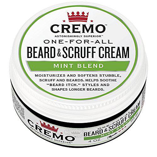 Cremo Beard & Scruff Cream, Wild Mint, 4 oz - Soothe Beard Itch, Condition and Offer Light-Hold Styling for Stubble and Scruff (Product Packaging May Vary)