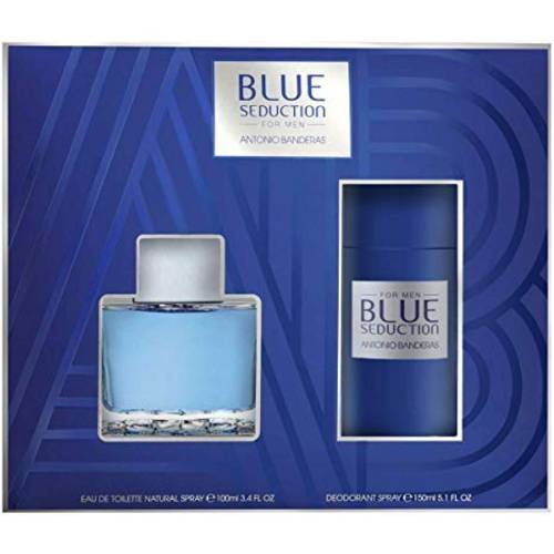 Antonio Banderas Blue Seduction for Men 2 Piece Set (3.4 Eau de Toilette Spray + 5.1 Deodorant Spray)