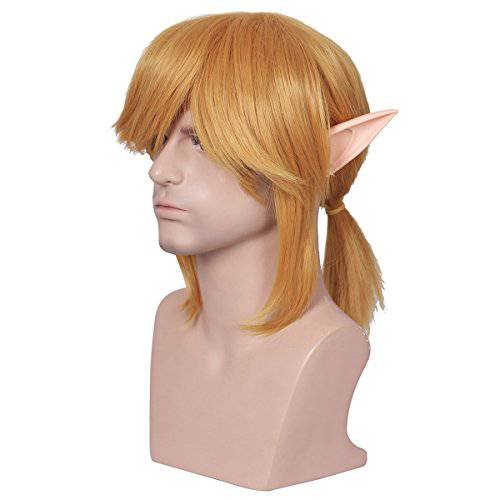 ColorGround Short Blonde Prestyled Cosplay Wig with elf ears Halloween