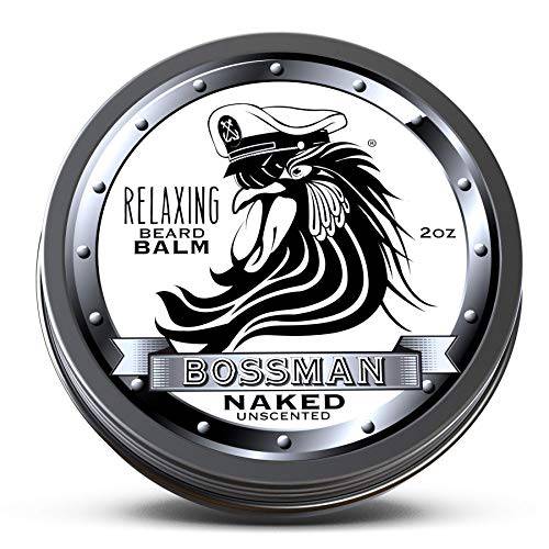 Bossman Relaxing Beard Balm - Tamer, Thickener, Relaxer and Softener Cream and Beard Care Product - Made in USA (Naked Scent)