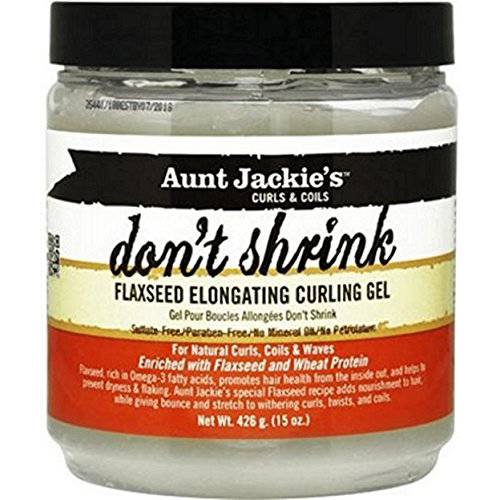 Aunt Jackie’s Don’t Shrink Flaxseed Elongating Curling Gel, 15 oz (Pack of 2)
