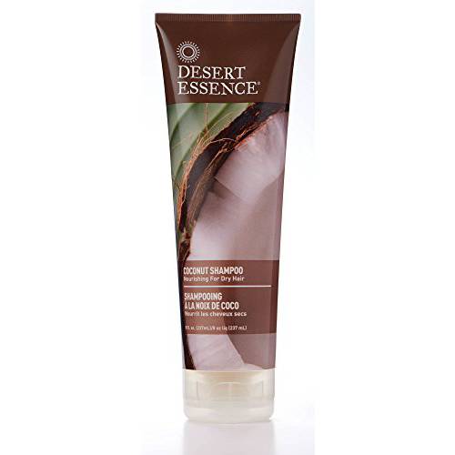 Desert Essence Coconut Shampoo - 8 Fl Ounce - Pack of 2 - Intense Moisturization - Healthy Hair - Restores Natural Luster - Coconut Oil - Jojoba Oil - Olive Oil - Cruelty-Free - Parabens-Free