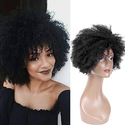 PHOCAS Short Curly Afro Wigs Human Hair Short Afro Kinky Curly Wigs Brazilian Afro Wigs for Women Natural Curl