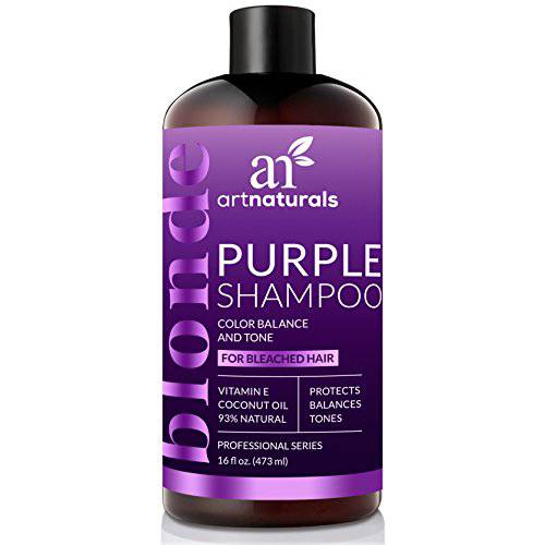 Artnaturals Purple Shampoo – ( 16 Fl Oz / 473ml) – Protects, Balances and Tones – Bleached, Color Treated, Silver, Brassy and Blonde Hair - Sulfate Free
