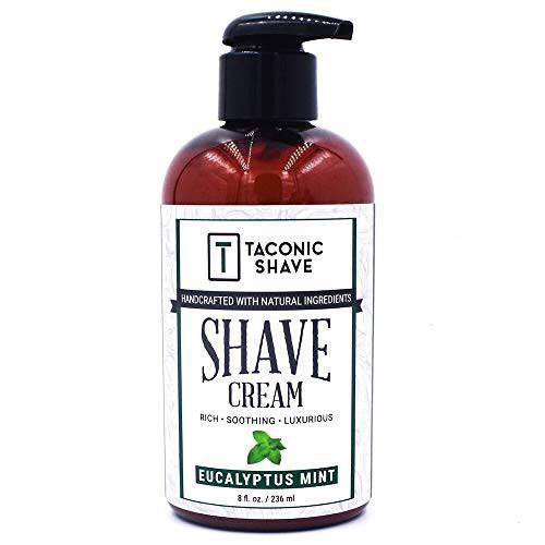 Taconic Shave, Natural Shaving Cream - Eucalyptus & Mint – Ultra-Rich High Lather Formula – Natural Shave Cream for Men & Women in 8 oz. Pump Bottle – Scented Shaving Cream