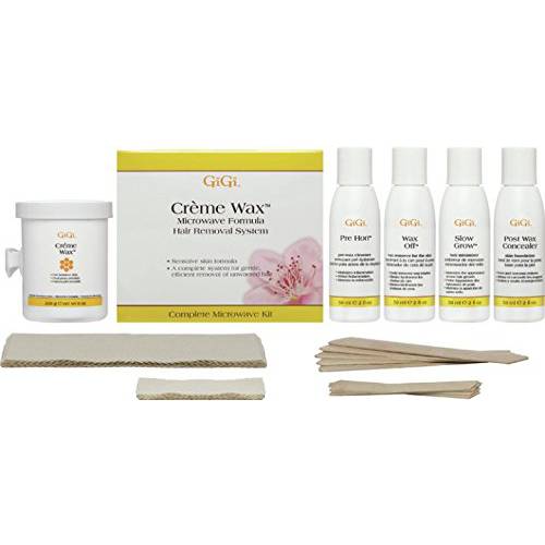 GiGi Crème Wax Microwave Kit for Hair Waxing / Hair Removal – Complete Hair Removal System