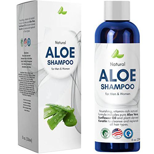 Aloe Vera Shampoo for Sensitive Scalp - Sulfate Free Shampoo for Dry Hair and Scalp Moisturizer for Dry Scalp with Keratin and Sunflower Oil for Soft Hair - Moisturizing Shampoo for Damaged Hair