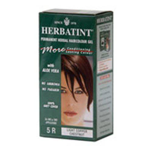 Herbatint 5R Permanent Herbal Light Copper Chestnut Haircolor Gel Kit - 3 per case.
