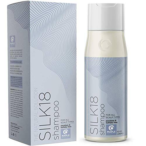 Moisturizing Shampoo for Dry Damaged Hair - Silk18 Anti Frizz Ultra Hydrating Shampoo for Men and Women with Silk Amino Acids Jojoba and Keratin Complex - Sulfate Free Shampoo for Color Treated Hair