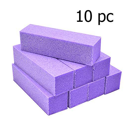 Tachibelle Premium Made in Korea 4-way Buffer 100/180 Grit Premium Nail File Buffing Block (Purple with White) (10PCS)