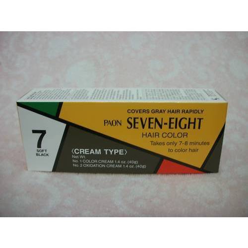 PAON SEVEN-EIGHT CREAMY TYPE HAIR COLOR SOFT BLACK 7