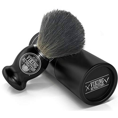 Viking Revolution Badger Hair Shaving Brush- Shave Brush for Wet Shave Using Shaving Cream & Soap- Best Shave of Your Life for Safety Razor, Double Edge Razor, Straight Razor or Shaving Razor