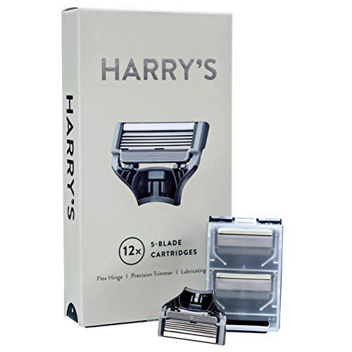 Harrys Razor Blades (3 Packs of 4) in Durable Hinged Water Friendly Travel Cases