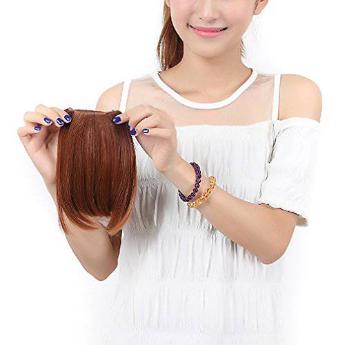 S-noilite® Charming 8(20cm) Front Neat Light Auburn Bangs/fringe Clip in Hair Extensions One Piece Striaght Fringe Cute Hairpiece Accessories Lady Favor