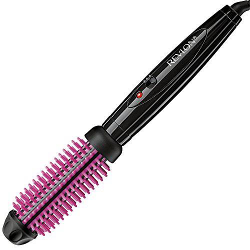 Revlon Silicone Bristle Heated Hair Styling Brush, Black, 1 inch barrel