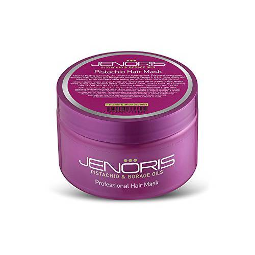 Jenoris Pistachio Hair Mask 8.45 fl oz Deeply Nourishing Treatment Repairs and Prevents Damage. for Dry, Colored, Lightened Hair or any Post Chemical Treatment. Infused with Pistachio Oil
