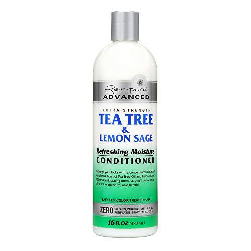 Renpure Advanced Tea Tree Conditioner – Coconut Oil, Lemon Sage, Tea Tree Oil for Hair Organic Conditioner – Color Safe, Sulfate Free Dry Scalp Treatment & Natural, Anti Dandruff Conditioner, 16 Oz.