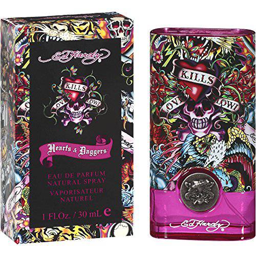 Ed Hardy Women’s Perfume Fragrance by Christian Audigier, Eau De Parfum, Hearts & Daggers, 3.4 Fl Oz