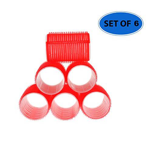 HOME-X Professional Hair Roller, 1.5 Diameter, Self-Holding Hair Curlers (Red)