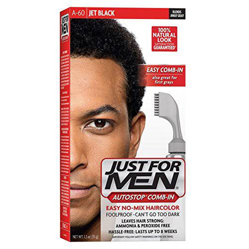 JUST FOR MEN AutoStop Foolproof Haircolor, Jet Black A-60 1 ea (Pack of 3)