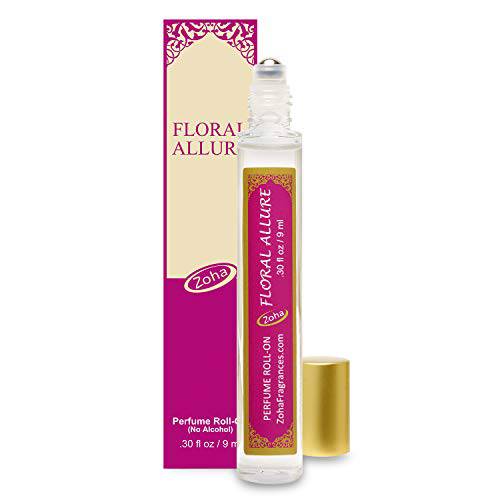 Zoha Floral Allure|Roll On Perfume for Women and Men | Alcohol Free & Essential Oil Based Perfumes for Moisturized Skin | Long Lasting & Vegan Fragrance Made in USA (9 ml/.30 Oz)