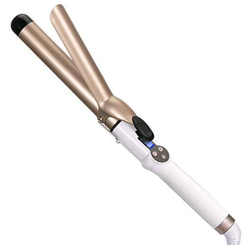 Hoson 1 1/4 Inch Curling Iron Professional Ceramic Tourmaline Coating Barrel Hair Curler, LCD Display with 9 Heat Setting(225°F to 450°F for All Hair Types, Glove Include)