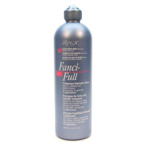 Fanci-Full Instant Hair Color Rinse by Roux, 49 Ultra White Minx, Temporarily Evens Tones and Removes Brassiness, Blends Away Gray, 15.2 Oz
