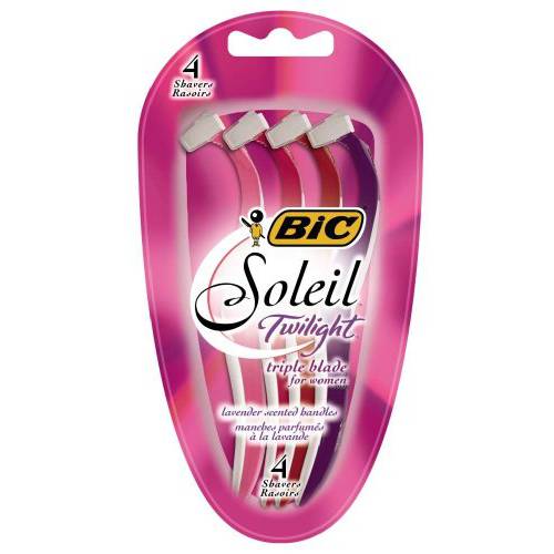 BIC Soleil Smooth Scented Women’s Disposable Razor, Triple Blade, Moisture Strip for a Smooth Shave, 4 Count - Pack of 2