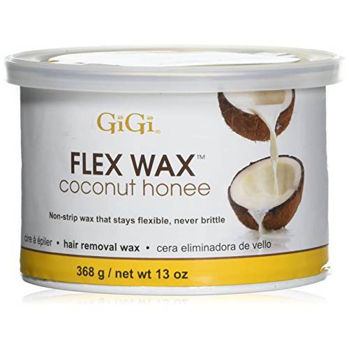 GiGi Coconut Honee Flex Wax, Hard Wax for Face and Body, Non-Strip, Sensitive to Normal Skin,13 oz. 1-pack