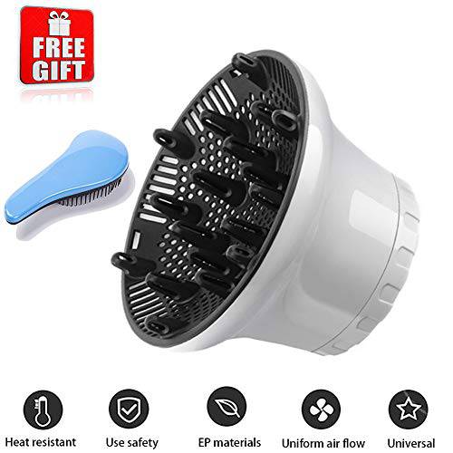 Universal Hair Diffuser Hair Dryer Diffuser Attachment For Curly Wave Thick and Nature Hair Profession Blow Dryer Diffuser Attachment Use Honeycomb Element Adjustable to 1.4-2.6 inch for Dryer Nozzle