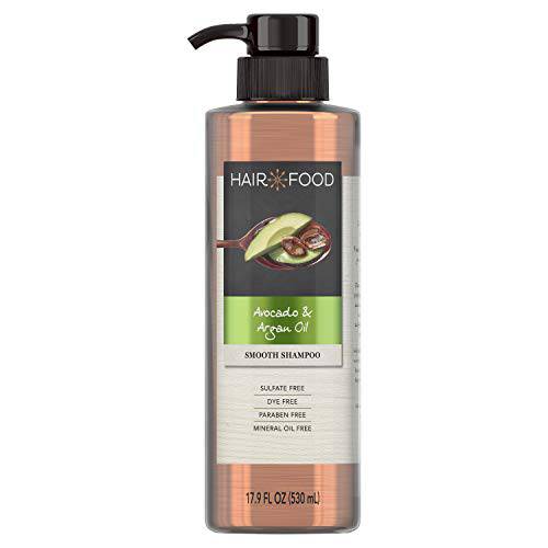 Hair Food Sulfate Free Shampoo, Dye Free Smoothing Treatment , Argan Oil and Avocado, 17.9 Fl Oz (Packaging May Vary)