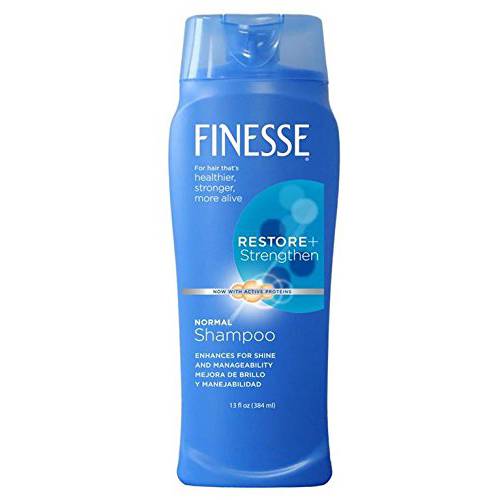 Finesse Restore + Strengthen Normal Shampoo, 13 oz (Pack of 6), Enhance Hair’s Shine & Manageability