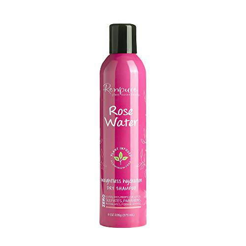Renpure plant-based Beauty Rose Water Weightless hydration dry Shampoo, 8 Oz