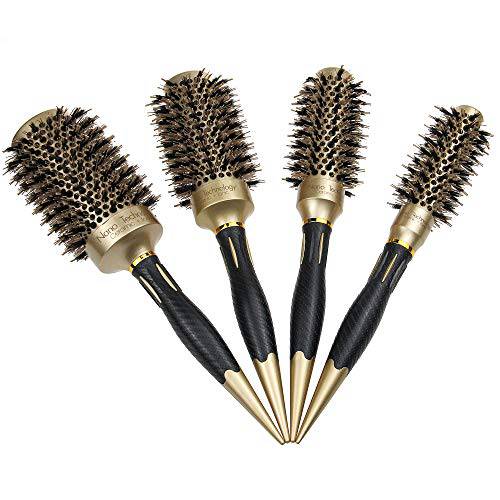 Round Thermal Brush Set, Professional Nano Ceramic & Ionic Barrel Hair Styling Blow Drying Curling Brush, 4 Different Sizes