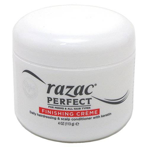 Razac Perfect for Perms & All Hair Types Finishing Creme, Daily Hairdressing & Scalp Conditioner With Keratin, 4 oz (Pack of 3)