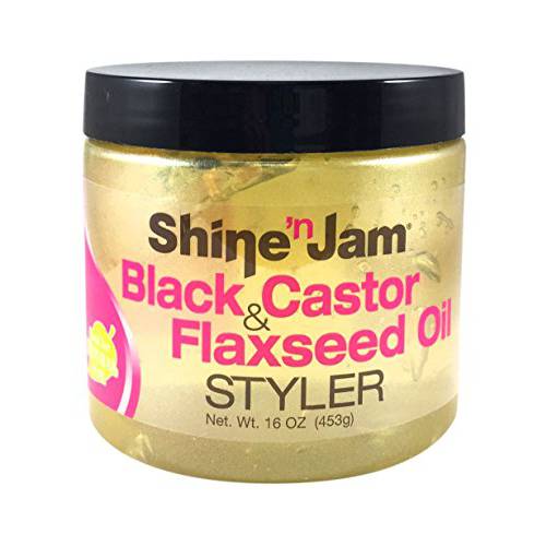 Shine N Jam Black Castor & Flaxseed Oil Styler Gel 16oz