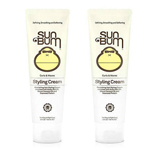 Sun Bum Curls and Waves Styling Cream For Curly Hair | Curl Defining Cream | Frizz Control | Paraben Free | Sulfate Free | 5 Ounce | 2 Count