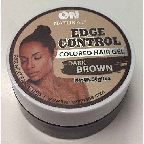 On Natural Edge Control Hair Colored Gel, Dark Brown, 1 Ounce