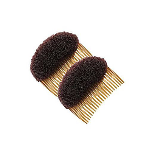 2PCS 23 Teeth Hair Fringe Volume Bump Up Inserts Tools-Hair Pin Hair Styling Clip Hair Charming Do Beehive Tool Maker Hair Comb Hair Style Accessories (Brown)