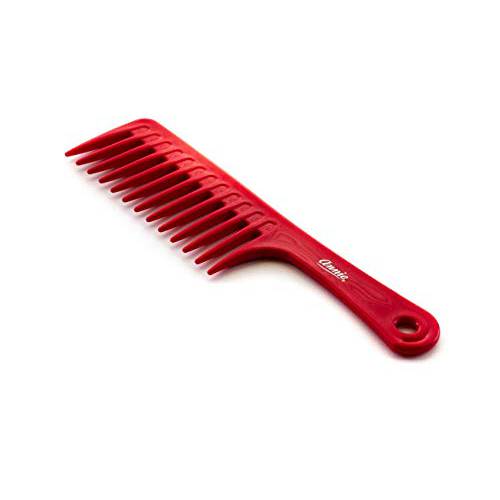 Annie Shampoo Comb with Handle 22 RED/ORANGE/BLACK