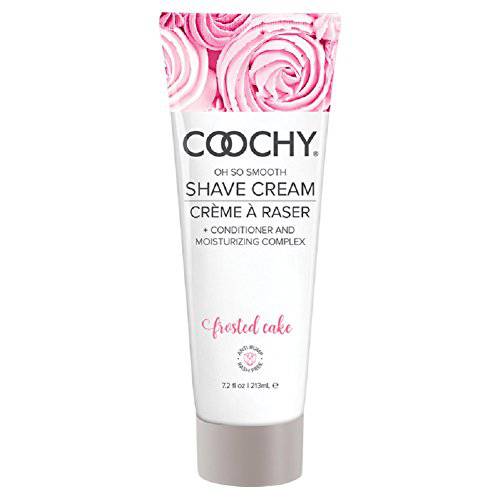 Coochy Rash-Free Shave Cream | Conditioner & Moisturizing Complex | Ideal for Sensitive Skin, Anti-Bump | Made w/Jojoba Oil, Safe to Use on Body & Face | Frosted Cake 7.2floz/ 213mL